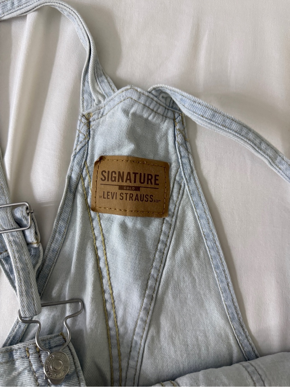 Levi’s Premium Denim Romper Short Overalls Heritage Shortalls Relaxed Fit XLarge - Picture 8 of 10
